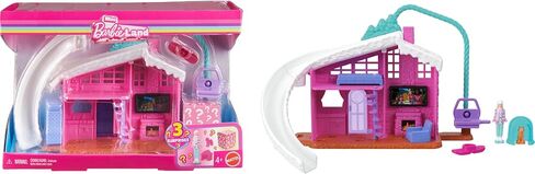 مجموعات Barbie Mini Land Doll House ، Mini Dreamhouse مع دمية مفاجئة مقاس 1.5 بوصة ، وأثاث وملحقات ، بالإضافة إلى المصعد والبركة (قد تختلف الأنماط) in Kuwait