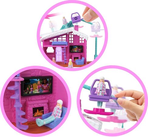مجموعات Barbie Mini Land Doll House ، Mini Dreamhouse مع دمية مفاجئة مقاس 1.5 بوصة ، وأثاث وملحقات ، بالإضافة إلى المصعد والبركة (قد تختلف الأنماط) in Kuwait