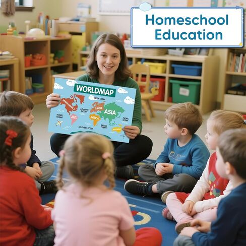 Kids King 18 Boho Laminated Edualitions لمرحلة ما قبل المدرسة-مخططات ملصقات تعلم ما قبل الروضة ورياض الأطفال للأطفال الصغار من 1-3-5 سنوات-ديكور المنزل والفصول الدراسية لجدران الأطفال in Kuwait