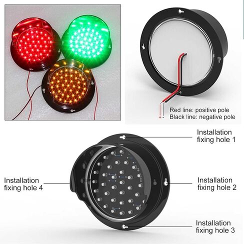 12/24V DC LED Traffic Light, Loading Dock Parking Light,Waterproof IP67 Wall-Mounted Warning Light, for Roads, Toll Booths, Terminals(Green,100mm/4in) in Kuwait