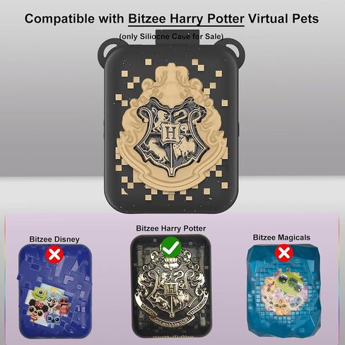 JCHPINE Silicone Cover Case for Bitzee Harry Potter Interactive Toy Digital Pet, Protective Cover for Harry Potter Bitzee Virtual Electronic Pets (Black) in Saudi Arabia