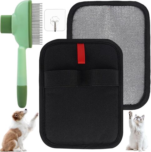 Pet Hair Removal Glove, Magic Brush Pet Hair, Cat Comb, Washable Reusable Dogs Cats Hair Gloves for Furniture, Bed, Sheets, Couch, Clothes, Carpet, Car Seat, Pet Grooming, Curtain (1PCS) in Saudi Arabia