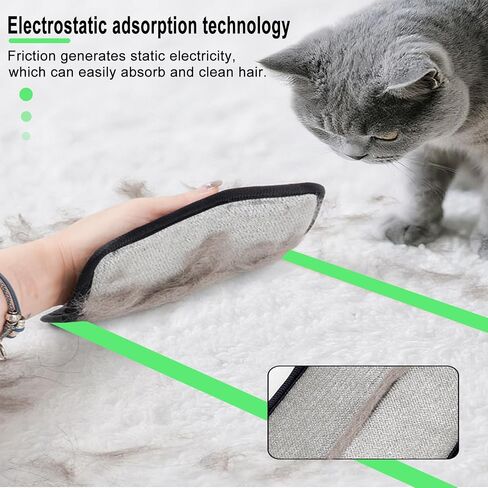 Pet Hair Removal Glove, Magic Brush Pet Hair, Cat Comb, Washable Reusable Dogs Cats Hair Gloves for Furniture, Bed, Sheets, Couch, Clothes, Carpet, Car Seat, Pet Grooming, Curtain (1PCS) in Saudi Arabia