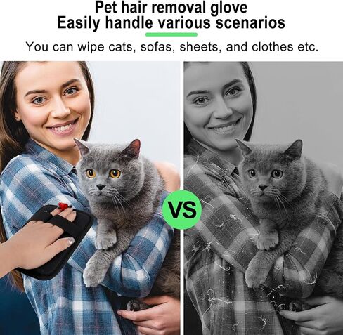Pet Hair Removal Glove, Magic Brush Pet Hair, Cat Comb, Washable Reusable Dogs Cats Hair Gloves for Furniture, Bed, Sheets, Couch, Clothes, Carpet, Car Seat, Pet Grooming, Curtain (1PCS) in Saudi Arabia