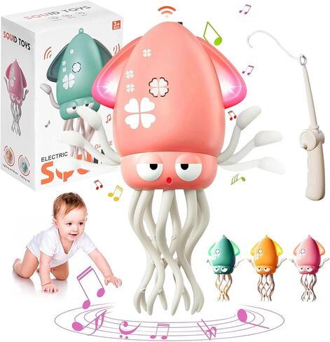 رقص لعبة Squid Toy Octopus ، Tummy Time Crawling Crawling Octopus Baby Toys ، Dancing Leyfish Toy مع LED Music Crazy 8 Leg For Kids Gift in Kuwait