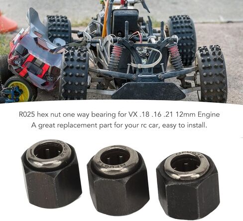 3pcs12mm Hex Nut Nut One Way One Bearing R025 مصمم لـ VX 16 18 SH 21 RC Car Excessories Engines مناسبة لـ 1/10 RC CAR in Kuwait