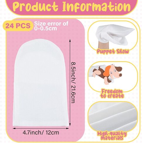 Soulchen 24 Pcs DIY Hand Puppets, Canvas Hand Puppet Making Kit DIY Arts and Crafts Sewing Projects for Fun Home Activities Classes Storytelling Party Favors in Kuwait
