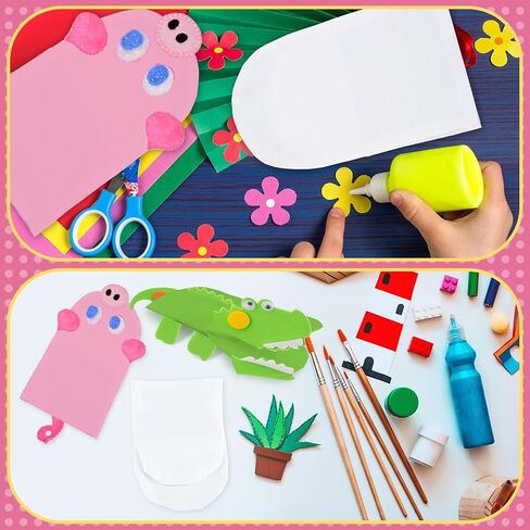 Soulchen 24 Pcs DIY Hand Puppets, Canvas Hand Puppet Making Kit DIY Arts and Crafts Sewing Projects for Fun Home Activities Classes Storytelling Party Favors in Kuwait