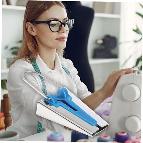 Angoily Tape Maker Fabric قطري الخياطة Seam Seam Acilt Acceding Strip Tool Tool Bias Tape Patchwork Maker Maker Maker Blue in Kuwait