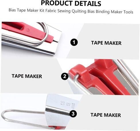 JOJOFUNY 2PCS BIAS TAPE MAKER MAKER SHIP و SEFINTING TOOL in Kuwait