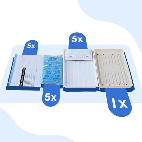 كريستال القطط القمامة وصواني القمامة التي يمكن التخلص منها (5 مجموعات) متوافقة مع صناديق القمامة ذاتية النخاع الخالية من PetSafe ، وتصميم إثبات التسرب الثلاثي ، والتحكم في الرائحة الممتازة ، والتخلص من اليدين. in Kuwait