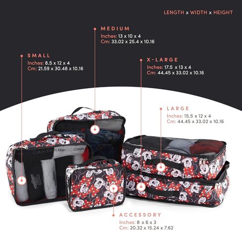 Lilo and Stitch Packing Cube Set - Girls, Boys, Teens, Adults - Officially Licensed Lilo and Stitch Travel Packing Cube Cases 4 Piece Set in Saudi Arabia
