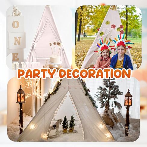 Windyun 6 Pcs Kids Teepee Tent Foldable Washable Indoor Outdoor for Boys Girls Toddler Boho Sleepovers Birthday Pajama Party Spa Supplies (63 Inch,Teal, Light Purple) in Saudi Arabia