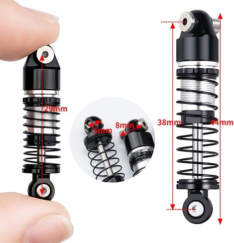 1/24 صدمات سيارة الألمنيوم RC 38 ملم مثبط امتصاص تم امتصاصه لجميع محوري SCX24 AXI90081 Deadbolt C10 JLU Gladiator Bronco in Kuwait