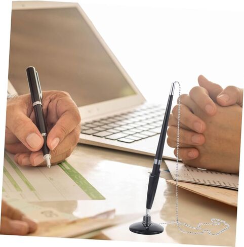 UonlyTech 2PCS أقلام أعمال مع سلسلة لسطح المكتب استخدم طاولة كتابة سلسة ثابت in Saudi Arabia