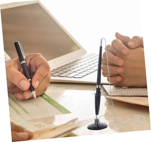 ARTIBETTER 2pcs Business Desktop Ballpoint Pens with Chain Vertical Standing Writing Pens with Ink for Office Hotel Bank Counter Use Stylish and Creative Design Accessories in Saudi Arabia