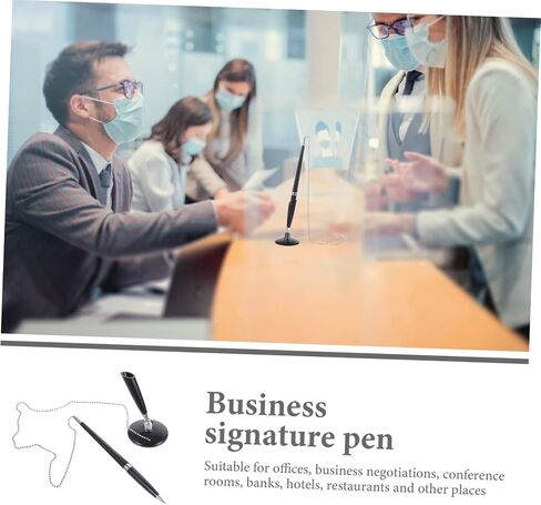 ARTIBETTER 2pcs Business Desktop Ballpoint Pens with Chain Vertical Standing Writing Pens with Ink for Office Hotel Bank Counter Use Stylish and Creative Design Accessories in Saudi Arabia