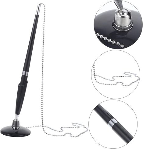 ARTIBETTER 2pcs Business Desktop Ballpoint Pens with Chain Vertical Standing Writing Pens with Ink for Office Hotel Bank Counter Use Stylish and Creative Design Accessories in Saudi Arabia