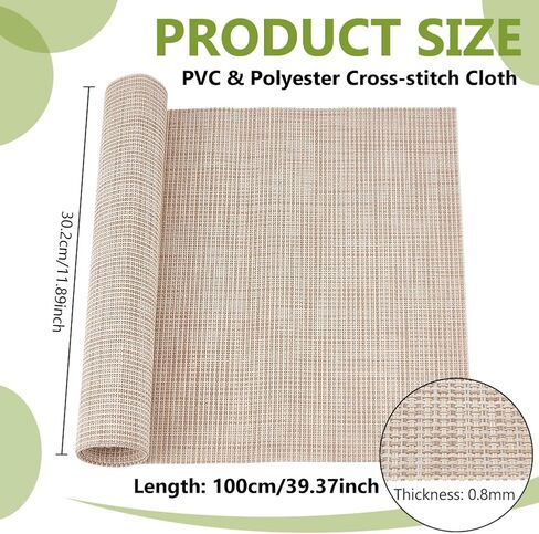 Benecreat 14ct Cross Cross Stitch Fabric ، 39.4 * 11.9inch Snow-White Aida Cloth ، Craft Embroidery Cloth for Home DIY Derbroidery Decoration in Kuwait