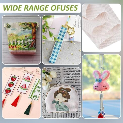 Benecreat 14ct Cross Cross Stitch Fabric ، 39.4 * 11.9inch Snow-White Aida Cloth ، Craft Embroidery Cloth for Home DIY Derbroidery Decoration in Kuwait