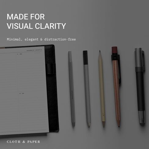 Cloth & Paper 2026 Dated Weekly Planner Inserts - Monday Start | A5 Size 5.8 x 8.3 Inches | Vertical Weekly Layout, 215 | Minimal Agenda Refill | 6 Ring A5 Binder Planner Inserts in Kuwait