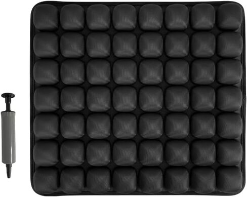 Travel Seat Cushion, Inflatable Airplane Seat Cushion for Travel, 56 Bubbles Portable Car Seat Cushions for Long Flights Office Chair, Wheelchair, Camping, Home Living (Black) in Saudi Arabia