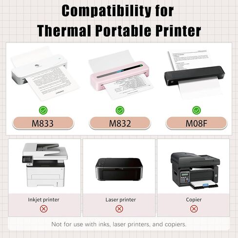 الورق الحراري Phomemo A4 ، ورقة طابعة حرارية M08F متوافقة مع M08F-Letter M832 M833 M835 M836 & Brother Letter Portable Printer ، حجم 8.27 "x11.69" ، 200 ورقة in Saudi Arabia