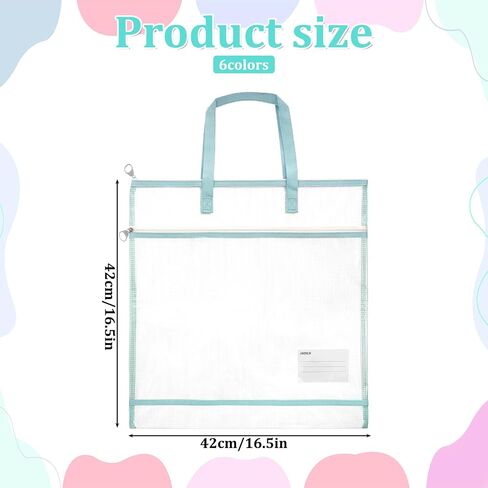6pcs خياطة حقيبة المشروع 16.5 × 16.5 '' خياطة اللحف تخزين منظم مع مقبض حقيبة مشروع الإبرة Jumbo لخياطة أكياس شبكة محمولة فينيل السوست in Saudi Arabia