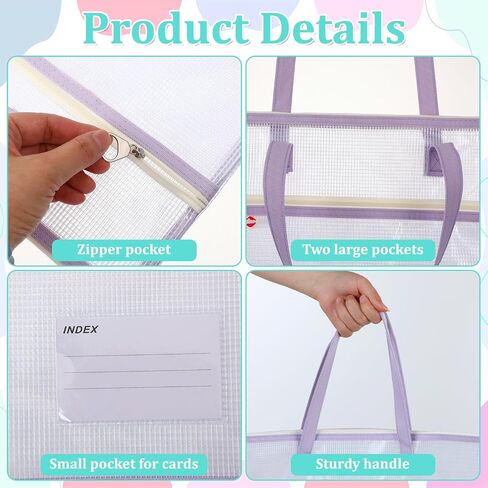 6pcs خياطة حقيبة المشروع 16.5 × 16.5 '' خياطة اللحف تخزين منظم مع مقبض حقيبة مشروع الإبرة Jumbo لخياطة أكياس شبكة محمولة فينيل السوست in Saudi Arabia