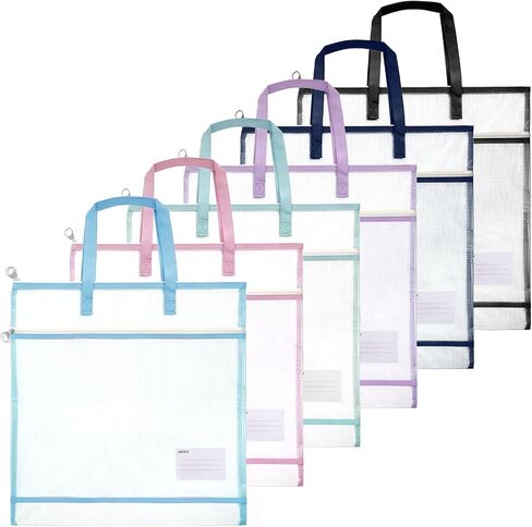 6pcs خياطة حقيبة المشروع 16.5 × 16.5 '' خياطة اللحف تخزين منظم مع مقبض حقيبة مشروع الإبرة Jumbo لخياطة أكياس شبكة محمولة فينيل السوست in Saudi Arabia