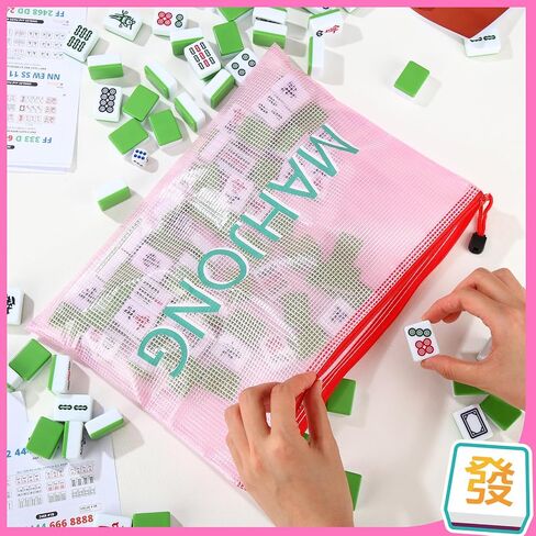 2 حزمة 13.6 × 9.7 بوصة فارغة Mahjong Tile Bag American PVC Clear Mahjong Case Size 166 Broof Shippered Storage Tile Rack Bag for Game Lover Gift Travel ، Case Only in Kuwait