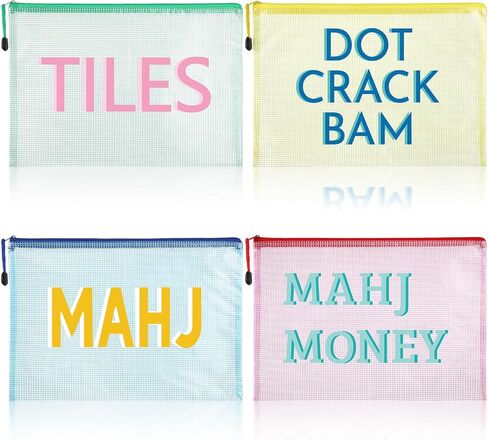 2 حزمة 13.6 × 9.7 بوصة فارغة Mahjong Tile Bag American PVC Clear Mahjong Case Size 166 Broof Shippered Storage Tile Rack Bag for Game Lover Gift Travel ، Case Only in Saudi Arabia