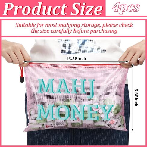 2 حزمة 13.6 × 9.7 بوصة فارغة Mahjong Tile Bag American PVC Clear Mahjong Case Size 166 Broof Shippered Storage Tile Rack Bag for Game Lover Gift Travel ، Case Only in Saudi Arabia