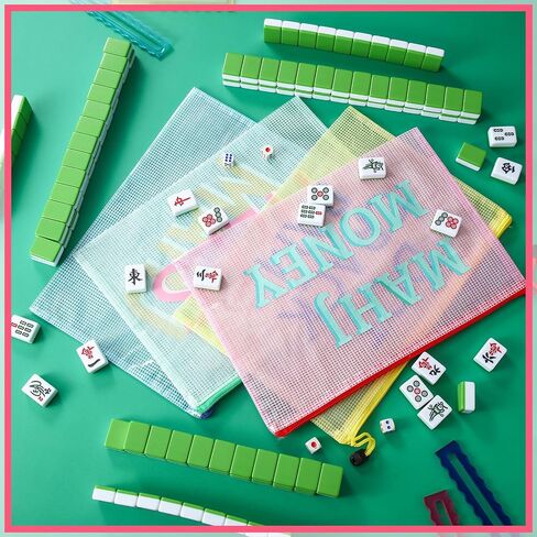 2 حزمة 13.6 × 9.7 بوصة فارغة Mahjong Tile Bag American PVC Clear Mahjong Case Size 166 Broof Shippered Storage Tile Rack Bag for Game Lover Gift Travel ، Case Only in Saudi Arabia