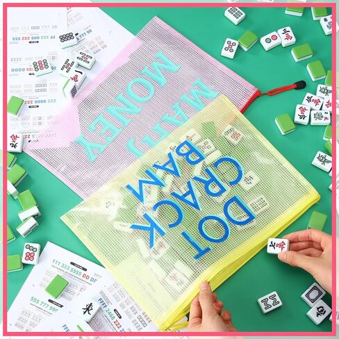 2 حزمة 13.6 × 9.7 بوصة فارغة Mahjong Tile Bag American PVC Clear Mahjong Case Size 166 Broof Shippered Storage Tile Rack Bag for Game Lover Gift Travel ، Case Only in Saudi Arabia