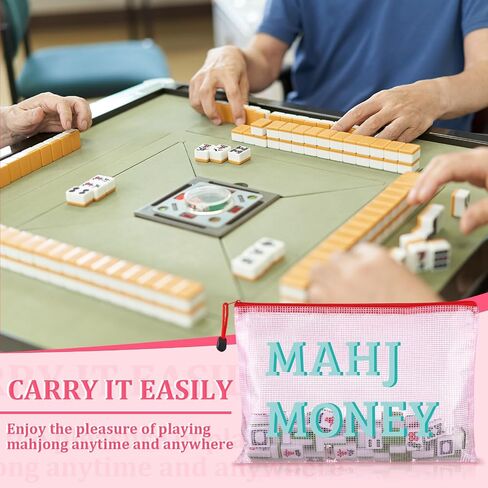 2 حزمة 13.6 × 9.7 بوصة فارغة Mahjong Tile Bag American PVC Clear Mahjong Case Size 166 Broof Shippered Storage Tile Rack Bag for Game Lover Gift Travel ، Case Only in Saudi Arabia