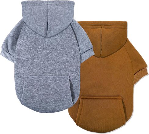 Pet Hoodie Dog Sweater for Small Dogs Girl Boy, Winter Puppy Sweatshirts with Pockets Hood, Warm Fleece Lined Dog Clothes Chihuahua Coat Clothing Puppy Cat Custume, Large in Saudi Arabia