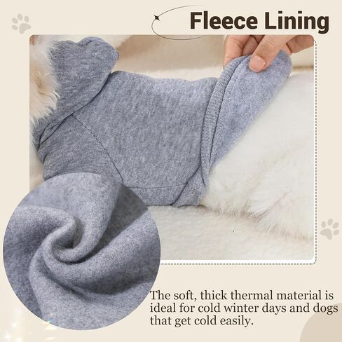 Pet Hoodie Dog Sweater for Small Dogs Girl Boy, Winter Puppy Sweatshirts with Pockets Hood, Warm Fleece Lined Dog Clothes Chihuahua Coat Clothing Puppy Cat Custume, Large in Saudi Arabia