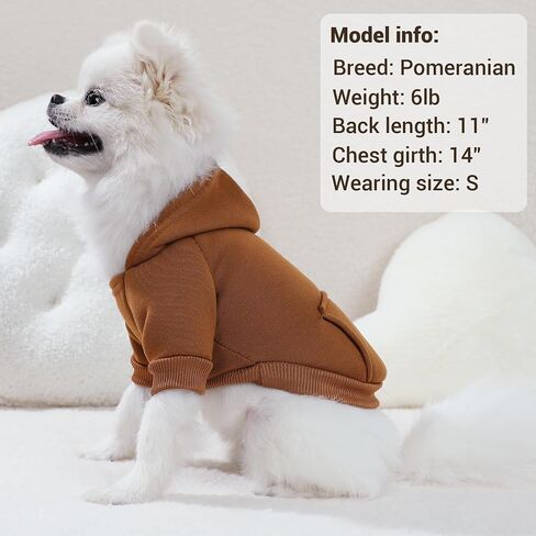 Pet Hoodie Dog Sweater for Small Dogs Girl Boy, Winter Puppy Sweatshirts with Pockets Hood, Warm Fleece Lined Dog Clothes Chihuahua Coat Clothing Puppy Cat Custume, Large in Saudi Arabia