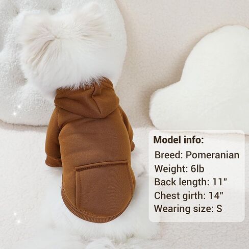 Pet Hoodie Dog Sweater for Small Dogs Girl Boy, Winter Puppy Sweatshirts with Pockets Hood, Warm Fleece Lined Dog Clothes Chihuahua Coat Clothing Puppy Cat Custume, Large in Saudi Arabia