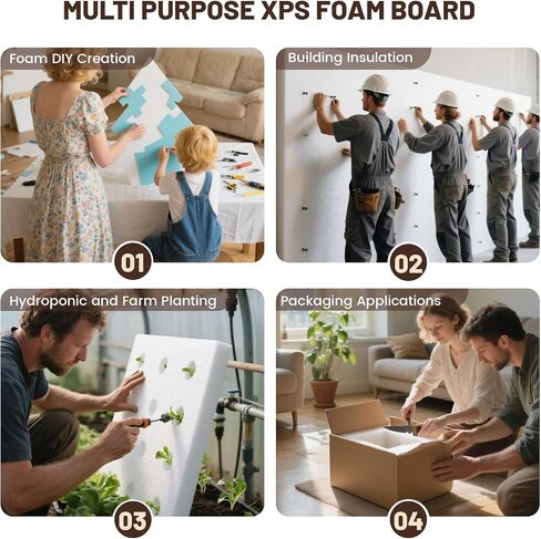 Gvereld High Density XPS Foam Board,4 Pack 15.6x11.7x0.79in Polystyrene Craft Foam Sheets, Rigid and Easy to Shape,DIY Modeling Art Projects, Party Decoration, Foam Cosplay, Heat Insulation in Saudi Arabia