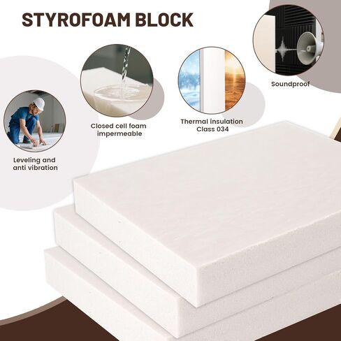 Gvereld High Density XPS Foam Board,4 Pack 15.6x11.7x0.79in Polystyrene Craft Foam Sheets, Rigid and Easy to Shape,DIY Modeling Art Projects, Party Decoration, Foam Cosplay, Heat Insulation in Saudi Arabia
