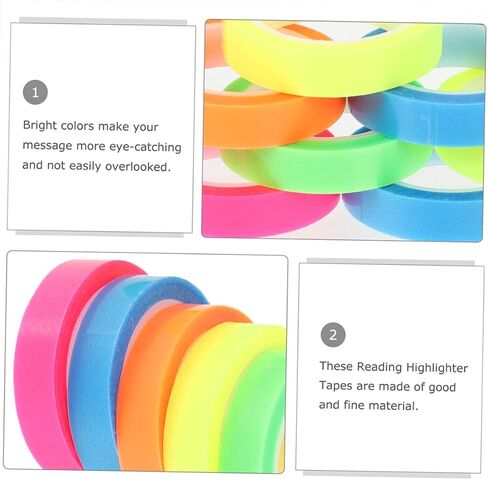 Lurrose 5 Rolls Transparent Reading Tabes Tabs Sticky Tabs لتسليط الضوء على الجمل للاستخدام المدرسي والمكاتب في التركيز والتركيز in Kuwait