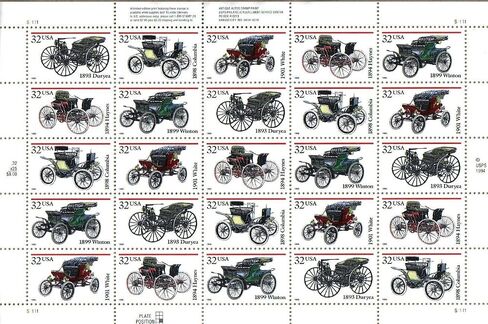 USPS AutoS Autos Car طوابع البريد 1994 سكوت 3019-23 in Saudi Arabia