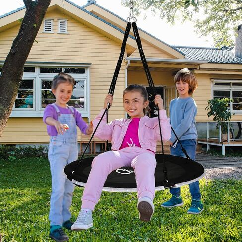48 Inch Tree Swing with LED Light for Kids, 900lbs Flying Saucer Swing, with Adjustable Hanging Straps, for Indoor and Outdoor, Great Gifts for Kids (48INCH) in Saudi Arabia