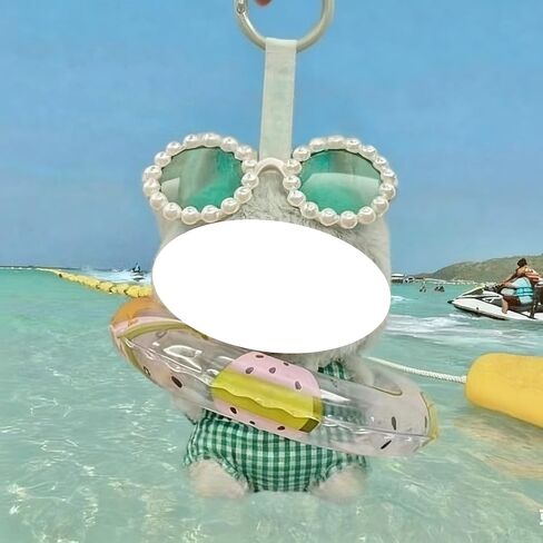 17cm/15cm Stylish Summer Beach Clothes Set Suitable for Labubu – Fashion Outfit(Doll Not Included) (Green Swimsuit+Swim Ring+Necklace+Glasses) in Kuwait