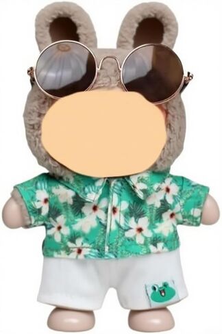 17cm/15cm Stylish Summer Beach Clothes Set Suitable for Labubu – Fashion Outfit(Doll Not Included) (Green Swimsuit+Swim Ring+Necklace+Glasses) in Kuwait