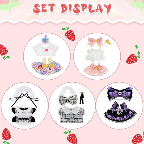2Pcs Clothes for 17cm Doll, Anime Cosplay Dress Cute Doll Outfit Accessories,Stylish Outfit for Boys Girls Birthday Collectors in Saudi Arabia