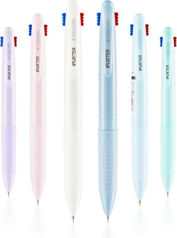 6 Pack 4-in-1 مجموعة قلم هلام متعددة الألوان ، 0.5 مم نقطة باستيل باستيل ، حبر مقاوم للماء سريع الجفاف ، قبضة ناعمة ، للأطباء والممرضات والمدرسة والمكتب ، اليومية in Kuwait