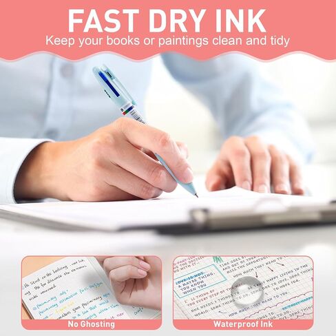 6 Pack 4-in-1 مجموعة قلم هلام متعددة الألوان ، 0.5 مم نقطة باستيل باستيل ، حبر مقاوم للماء سريع الجفاف ، قبضة ناعمة ، للأطباء والممرضات والمدرسة والمكتب ، اليومية in Kuwait